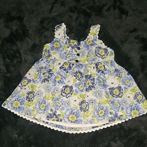 Floral Dress with Blue and Yellow Accents
